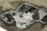 Amethyst Crystals on Sparkling Quartz Chalcedony - India #220063-1